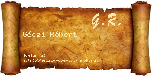 Géczi Róbert névjegykártya